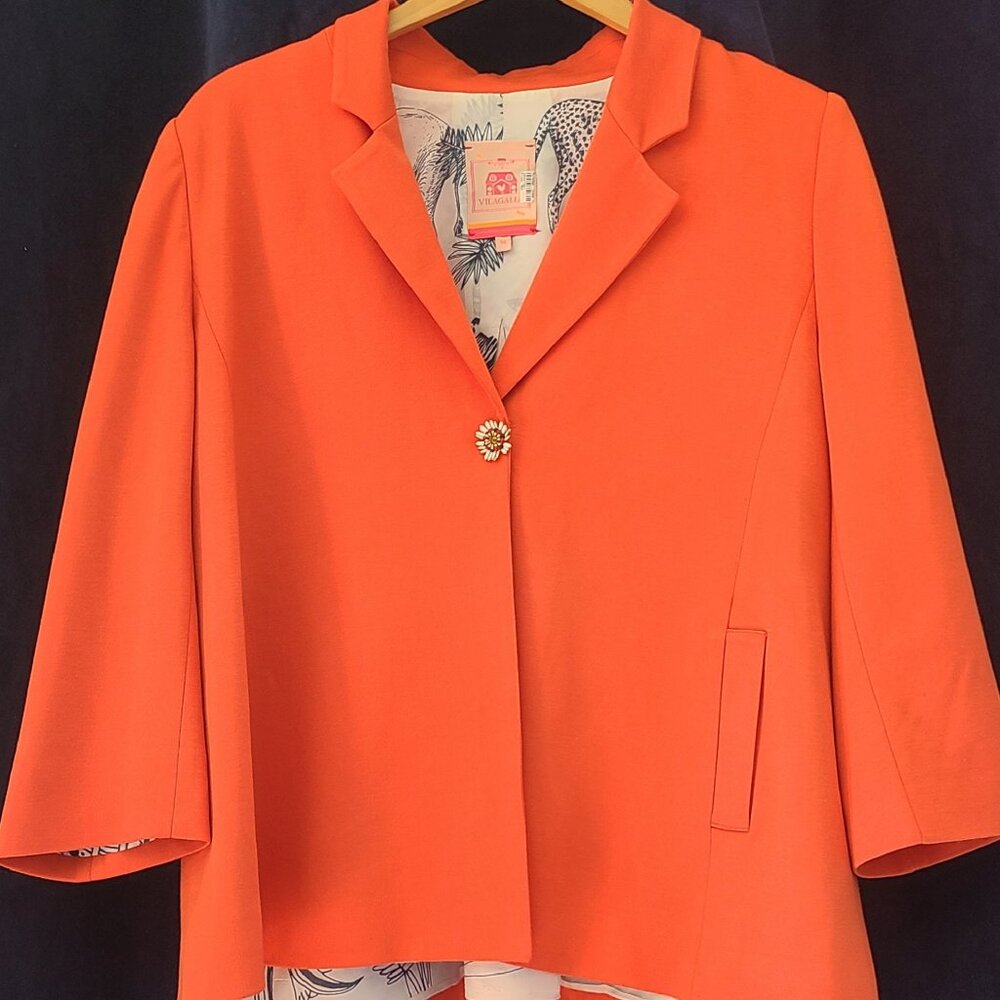Vilagallo Orange Jacket Size 50 European, Size 16 American